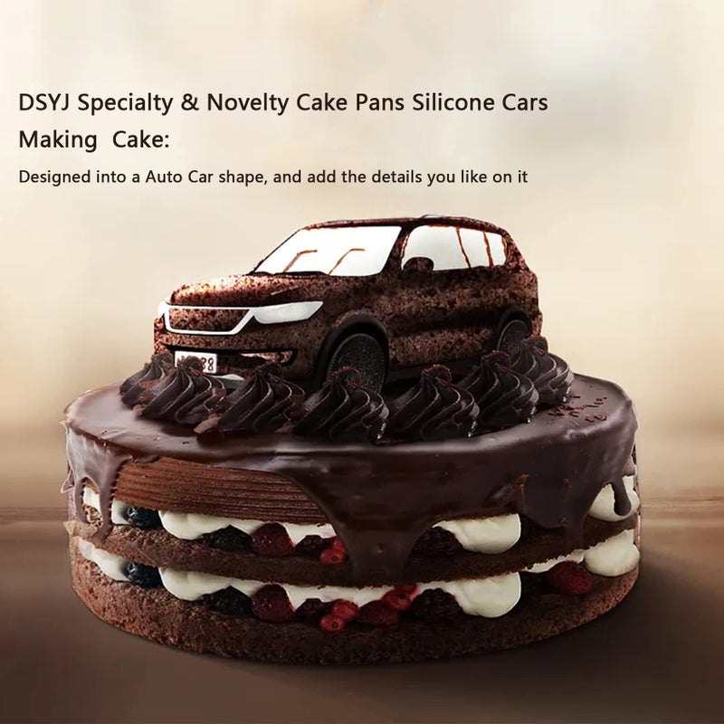 DSYJ 1 X Silicone Cars Chocolate Pudding Baking Mould Cake Decoration DIY Pan, Dishwasher Microwave Safe 8 Car - Image 3